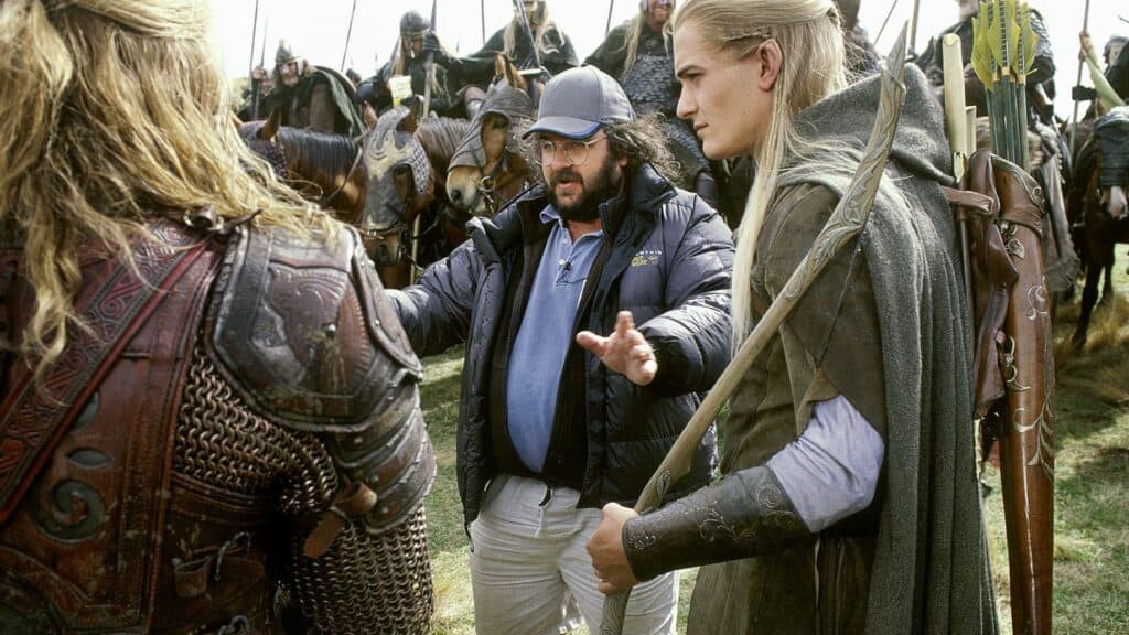 peter jackson on set